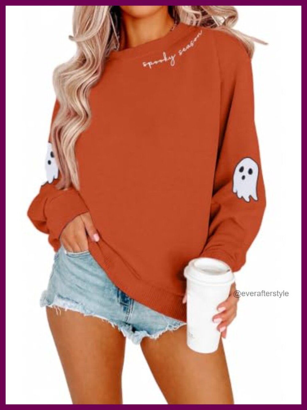 Halloween Sweatshirt Women Spooky Season Ghost Pullover Crewneck Soft